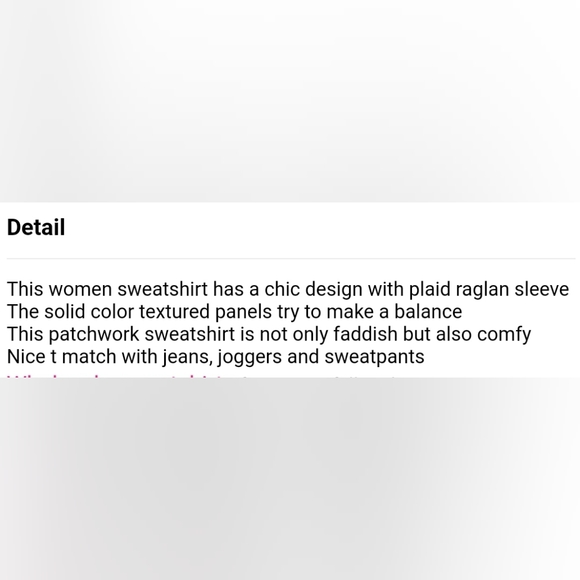 New quilted plaid raglan top - Picture 11 of 13